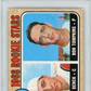 1968 Topps Reds Rookies #247 J. Bench R. Tompkins PSA 8