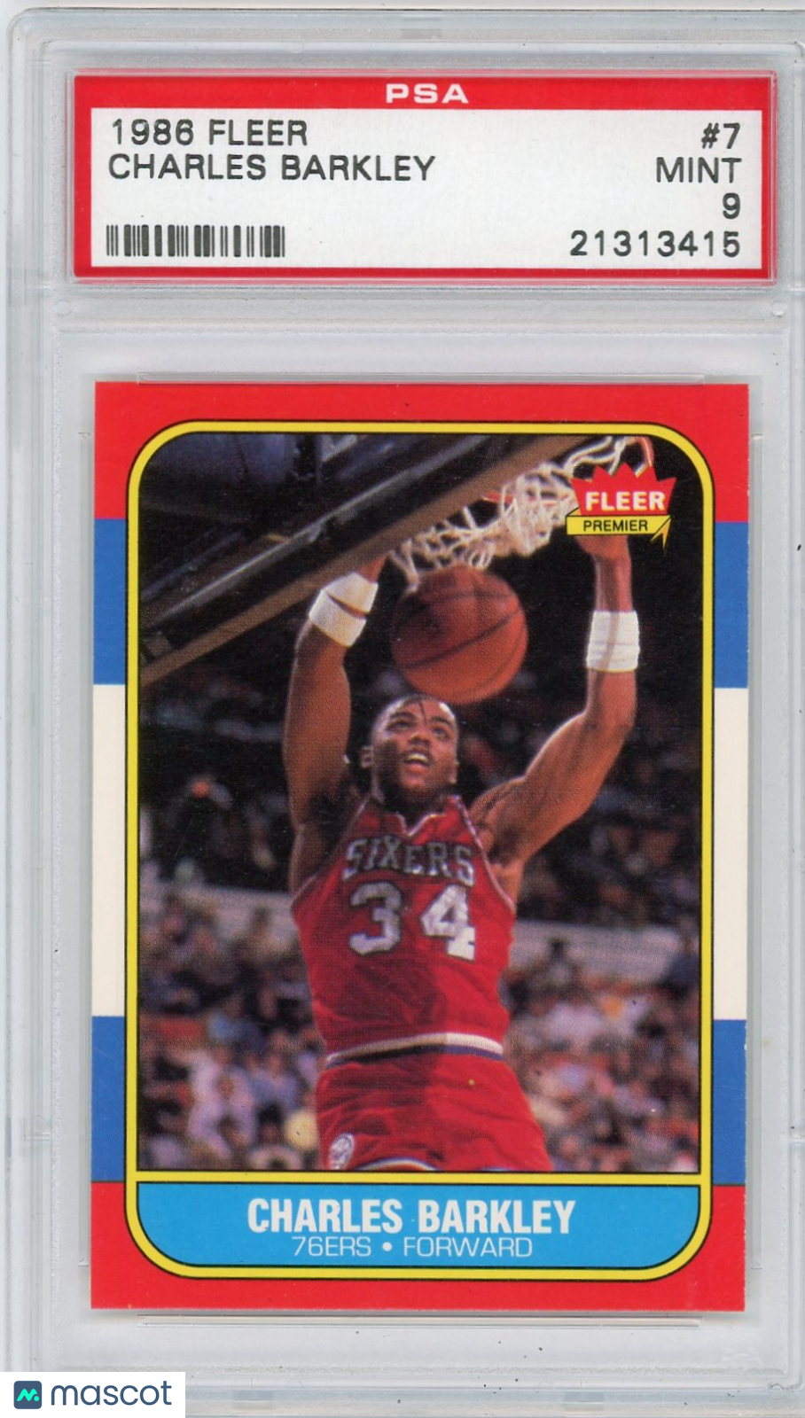 1986 Fleer Charles Barkley #7 PSA 9