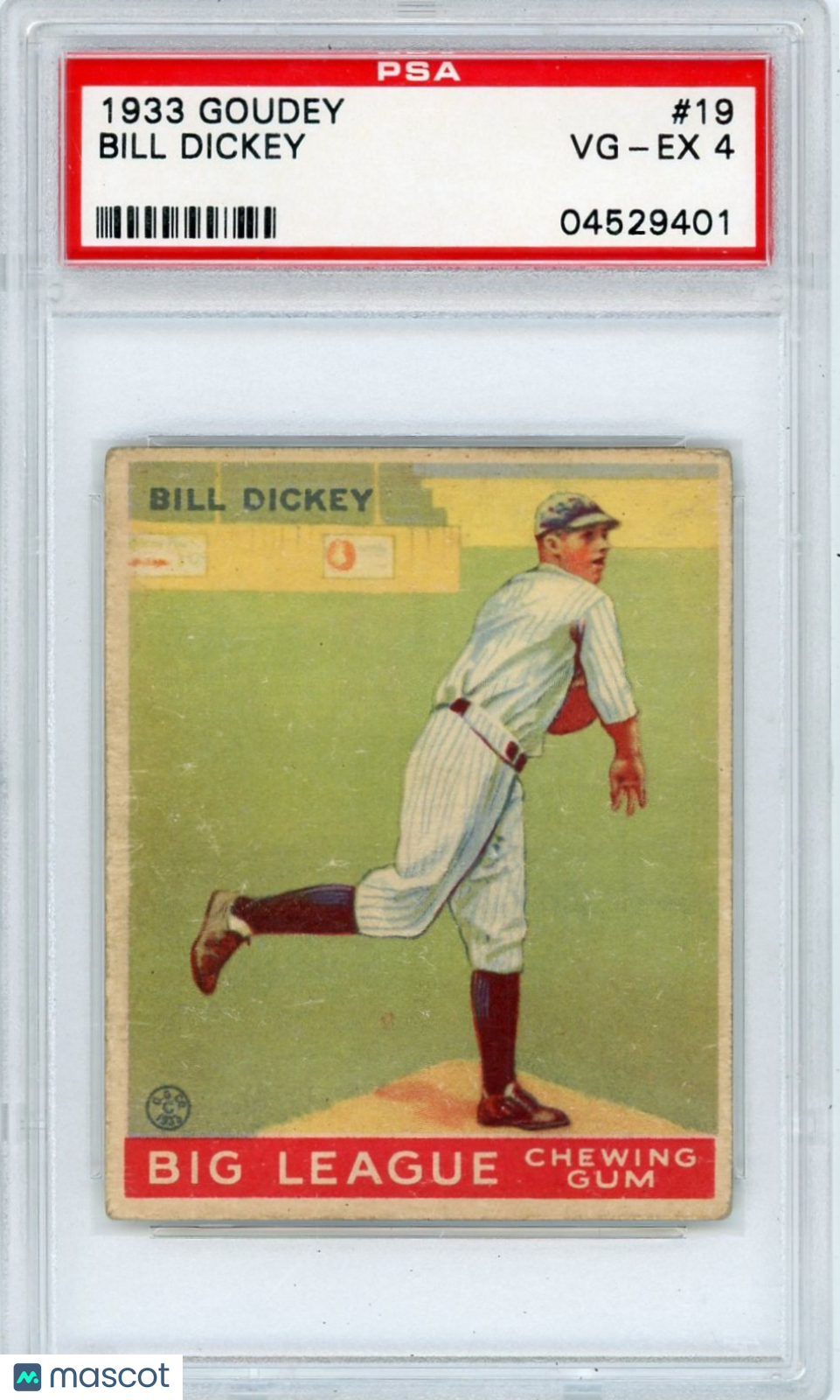 1933 Goudey Bill Dickey #19 PSA 4
