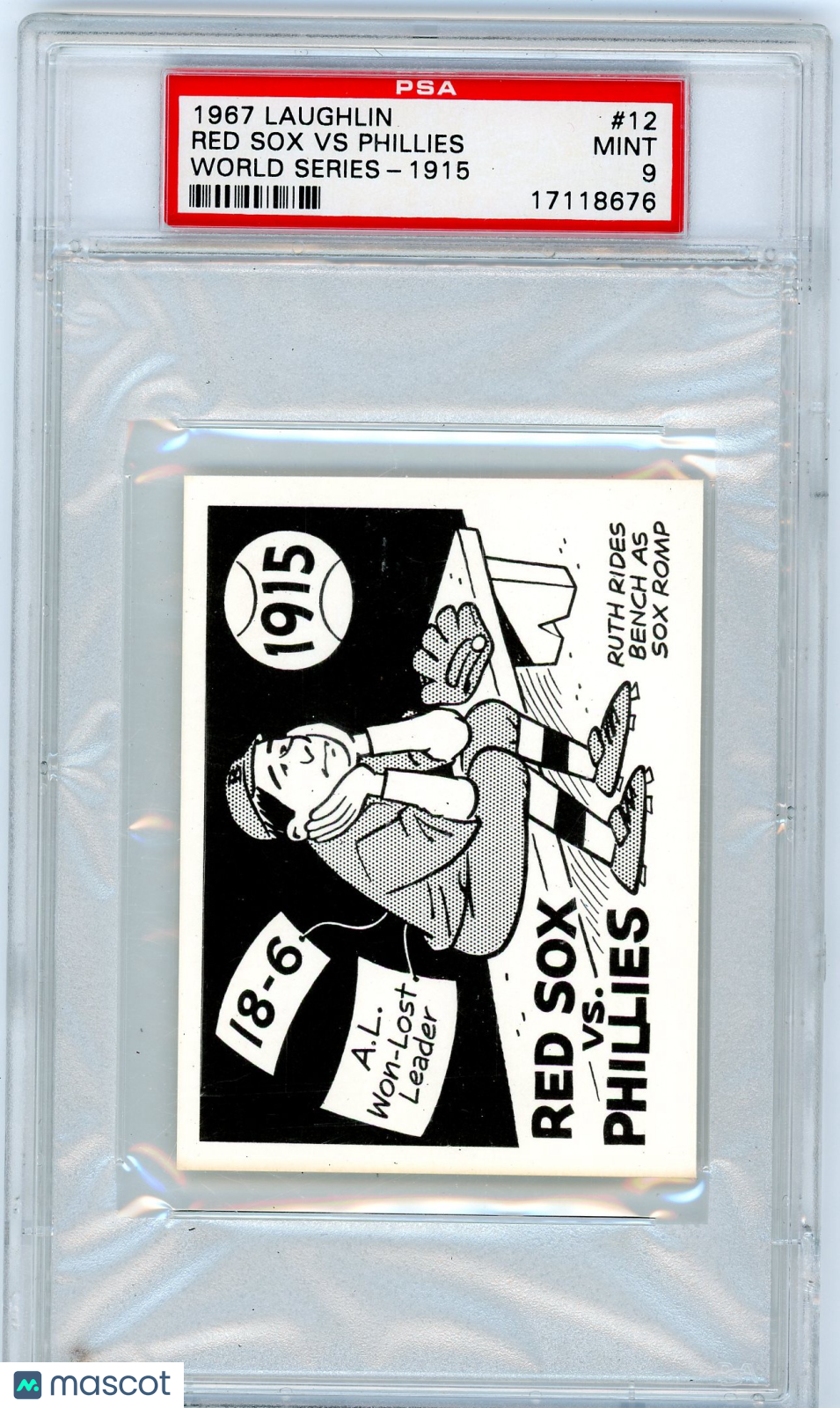 1967 Laughlin World Series Red Sox VS Phillies #12 1915 PSA 9