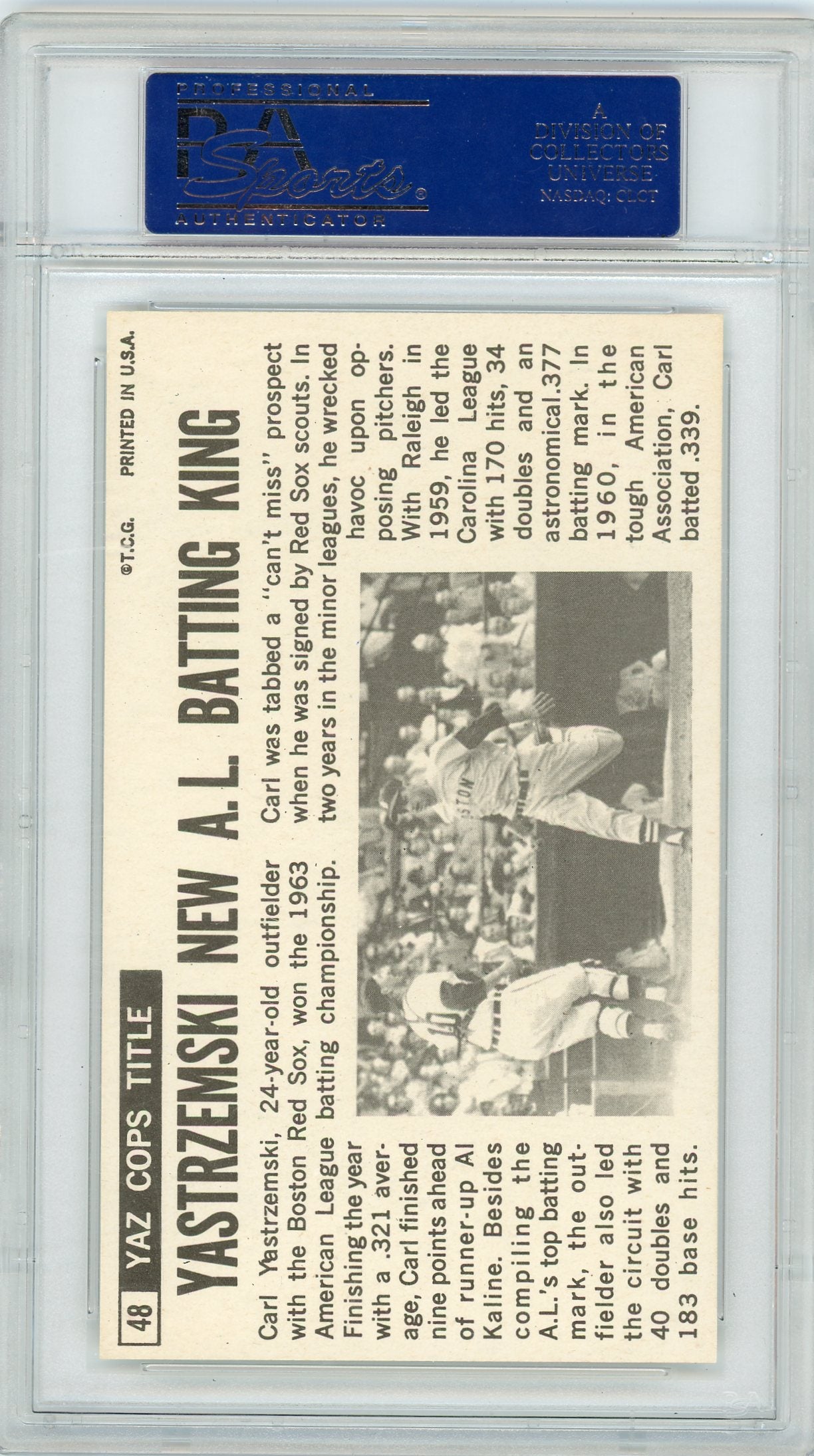 1964 Topps Giants Carl Yastrzemski #48 PSA 8