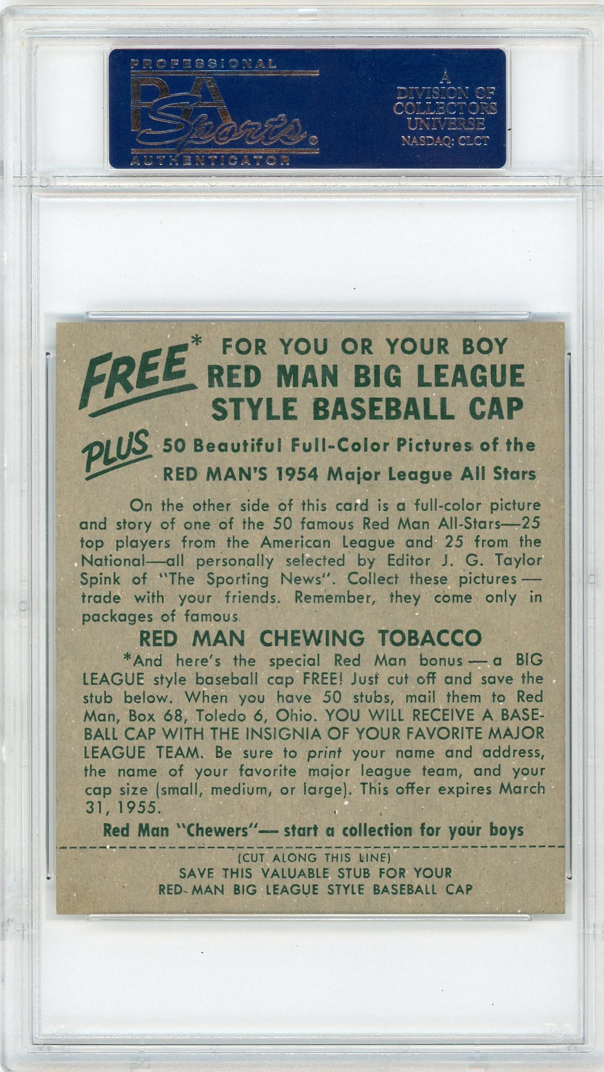 1954 Red Man Tobacco Gil Mcdougald #25 PSA 7