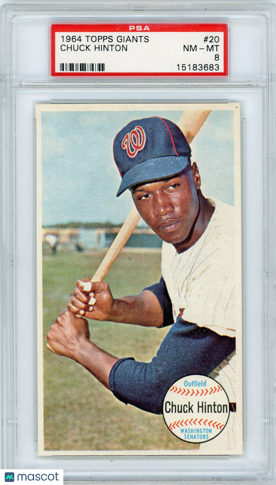 1964 Topps Giants Chuck Hinton #20 PSA 8