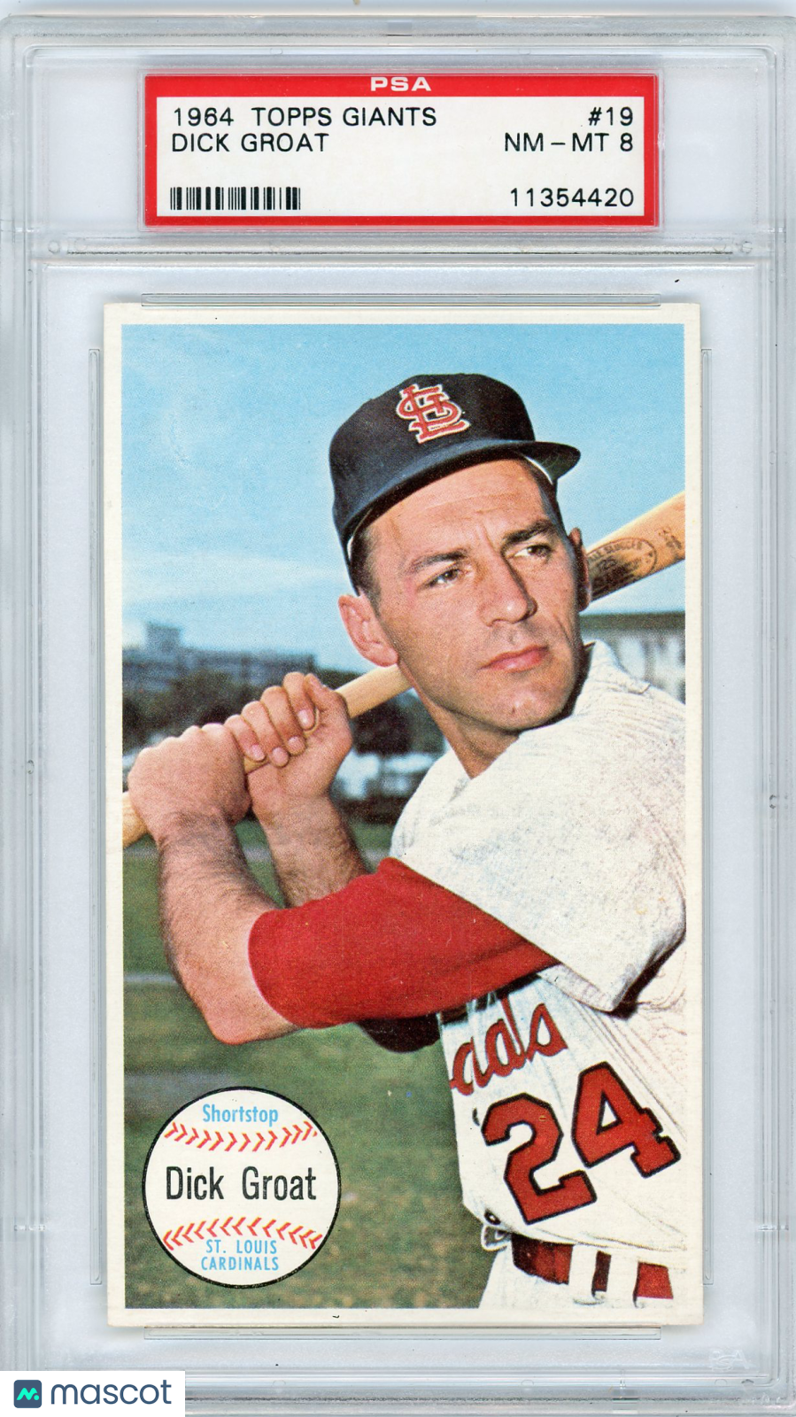 1964 Topps Giants Dick Groat #19 PSA 8