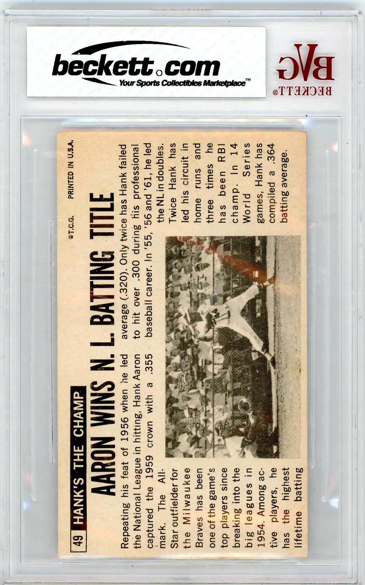 1964 Topps Giants Hank Aaron #49 BVG 7