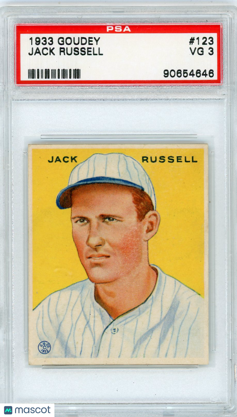 1933 Goudey Jack Russell #123 PSA 3