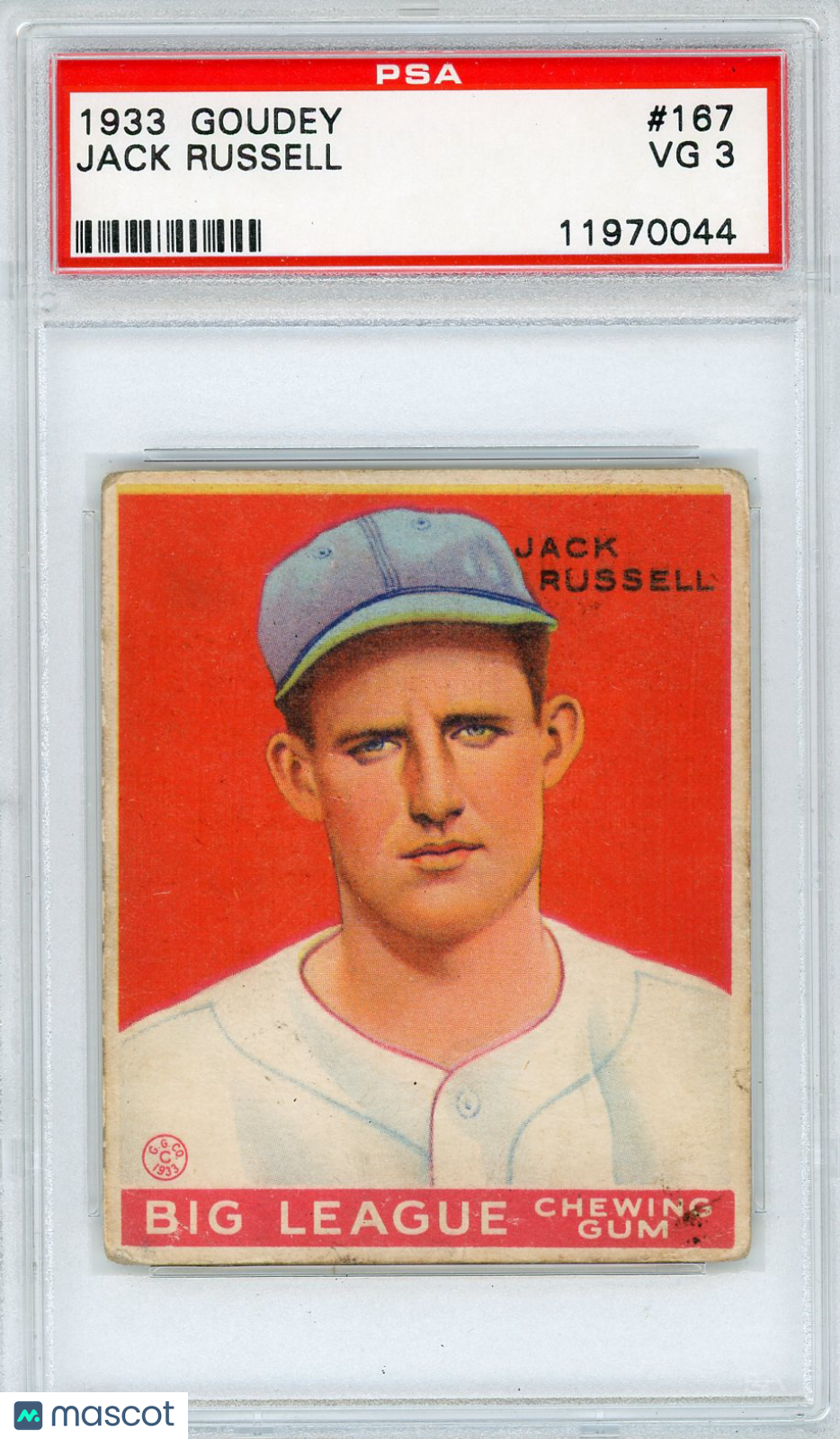 1933 Goudey Jack Russell #167 PSA 3