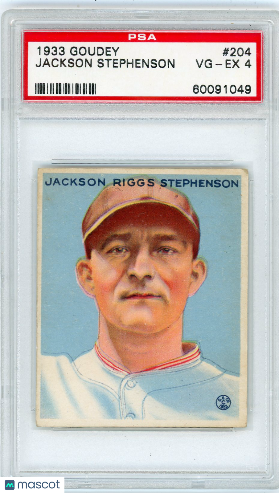 1933 Goudey Jackson Stephenson #204 PSA 4