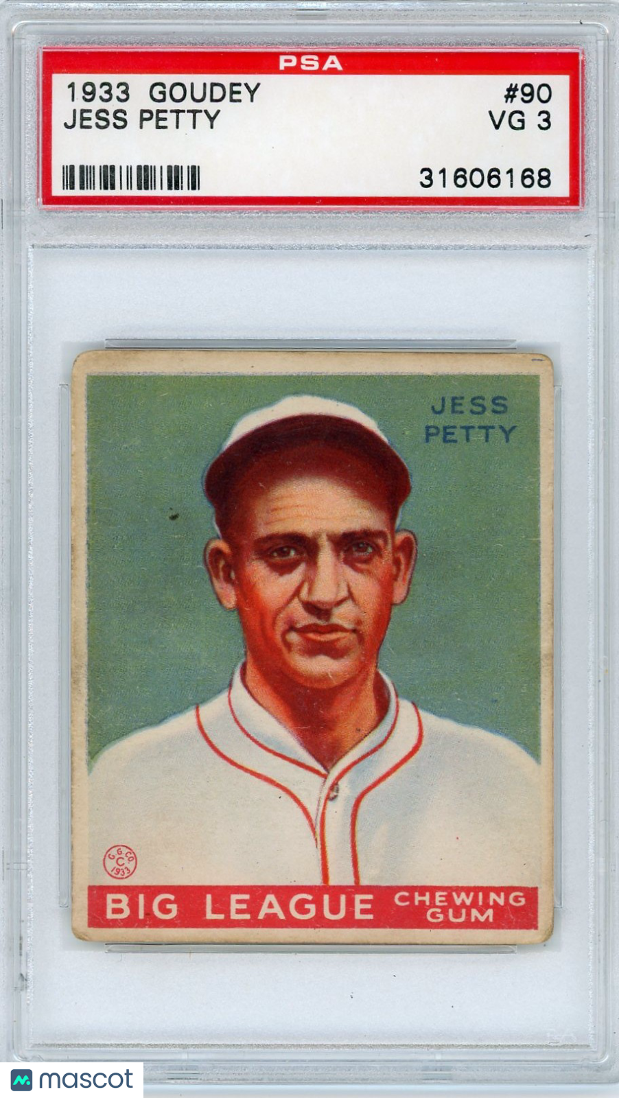 1933 Goudey Jess Petty #90 PSA 3
