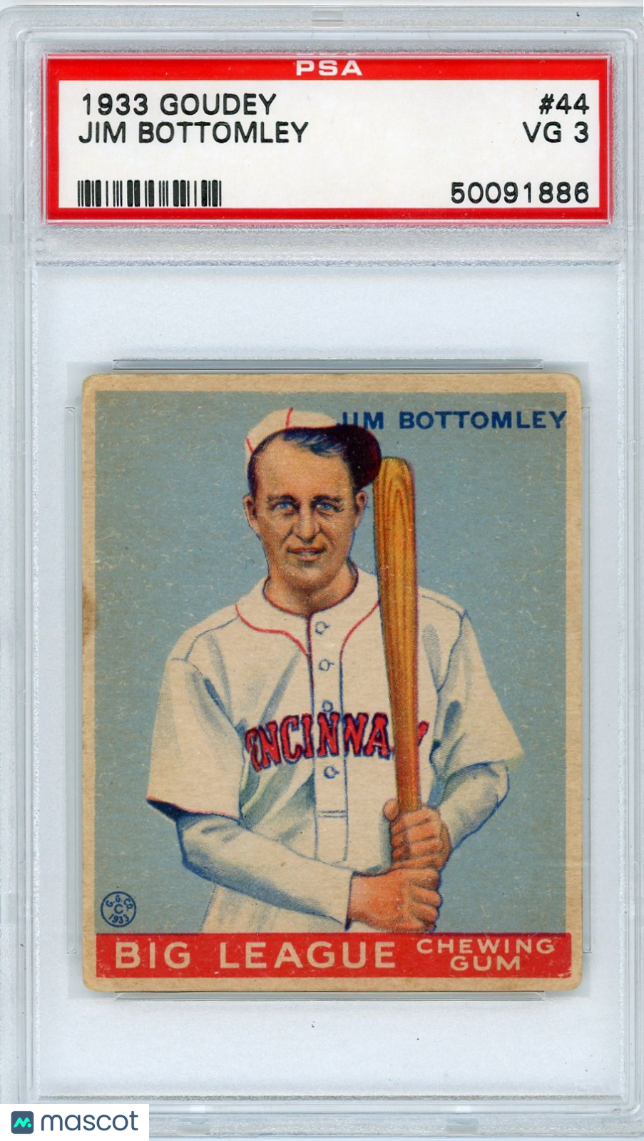 1933 Goudey Jim Bottomley #44 PSA 3