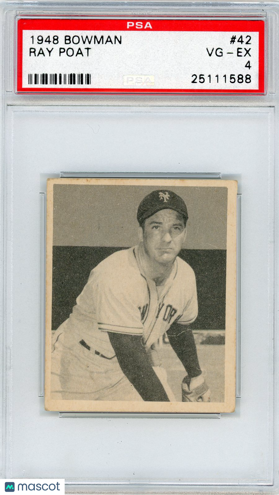 1948 Bowman Ray Poat #42 PSA 4