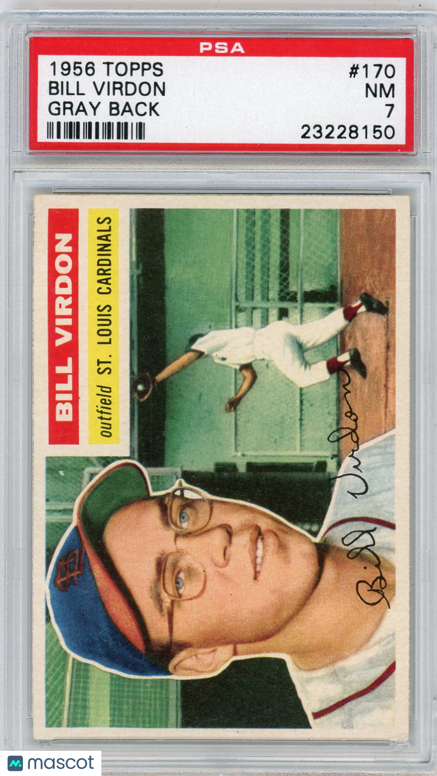 1956 Topps Bill Virdon #170 Gray Back PSA 7