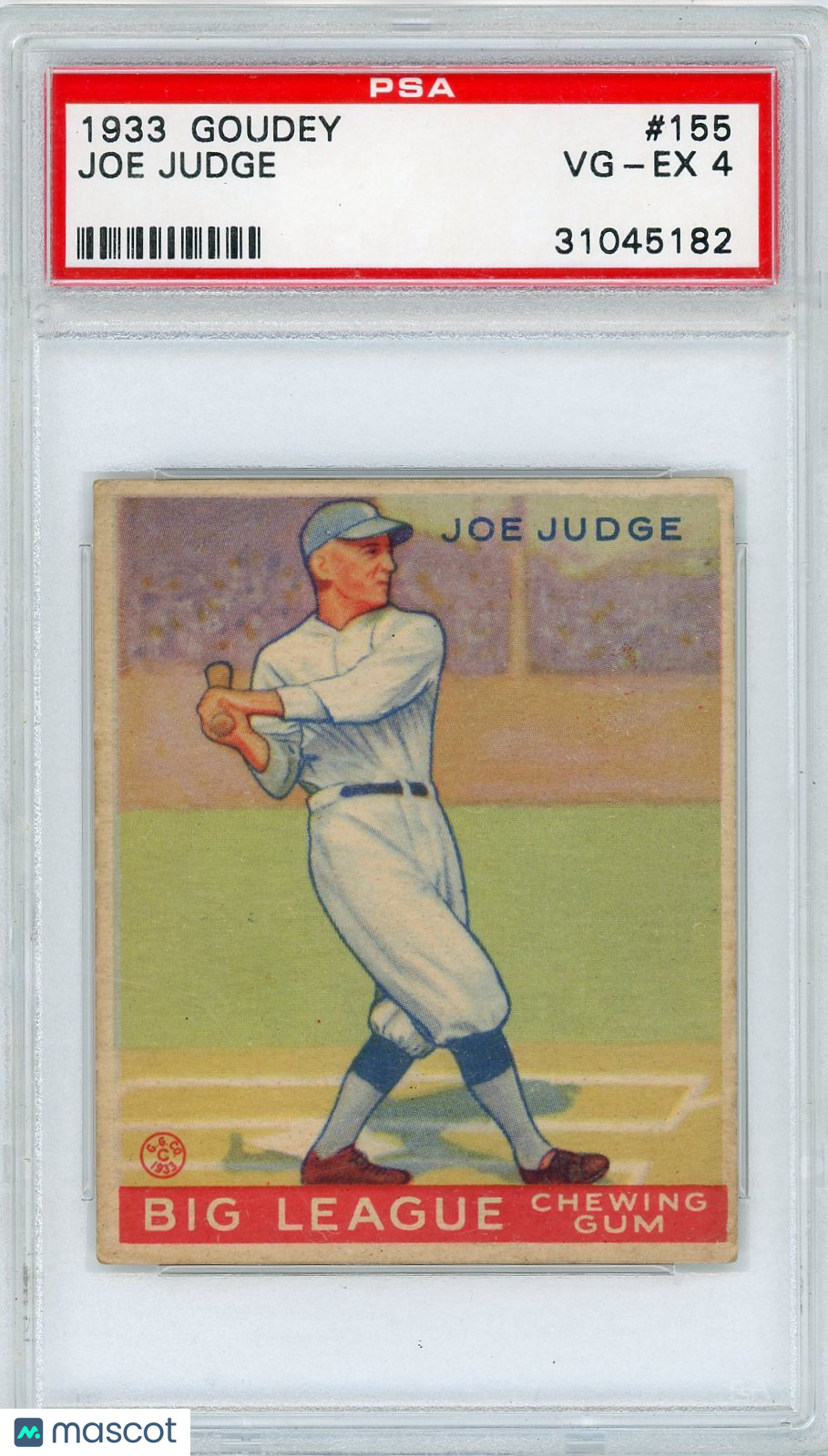 1933 Goudey Joe Judge #155 PSA 4