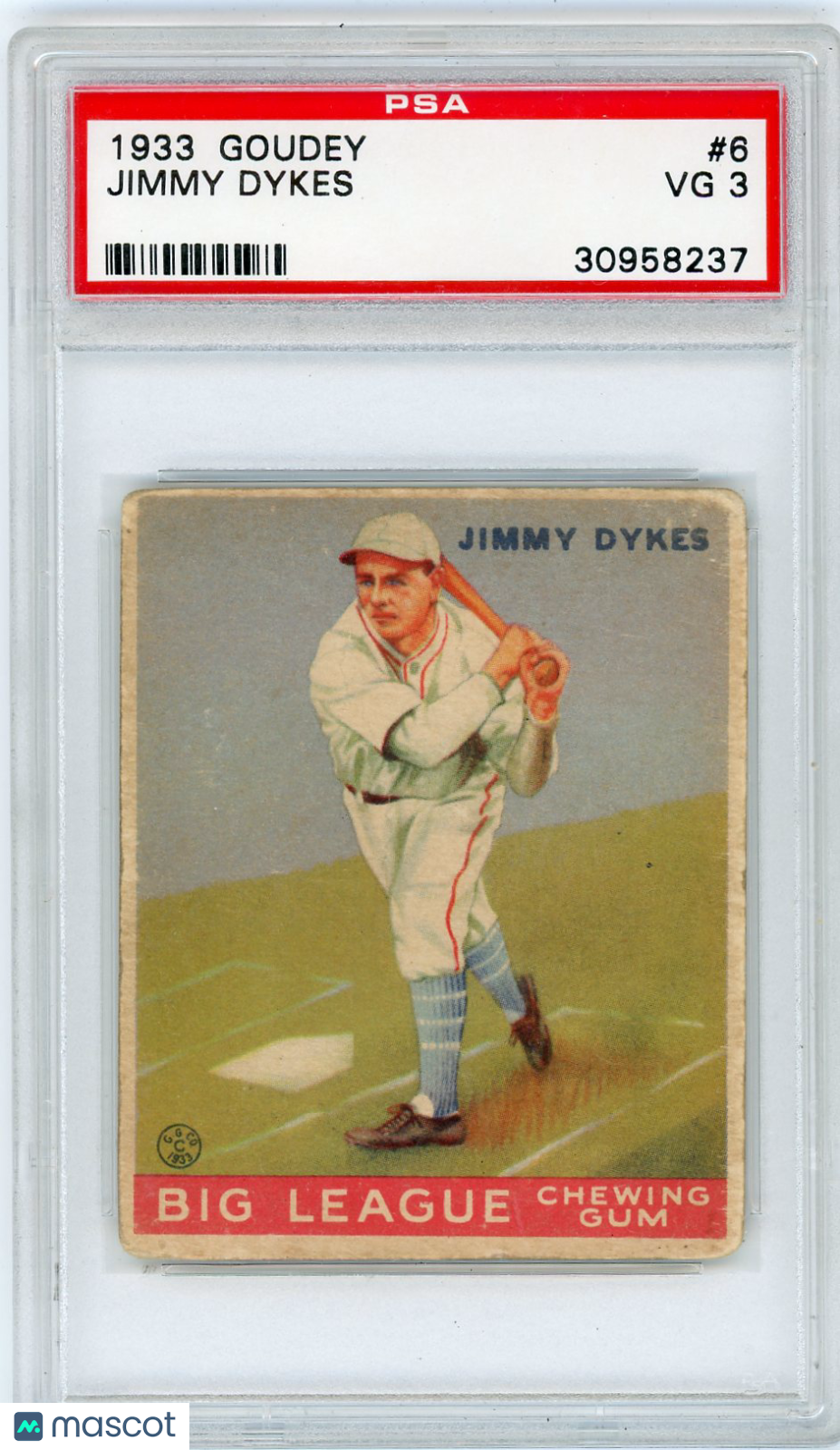 1933 Goudey Jimmy Dykes #6 PSA 3