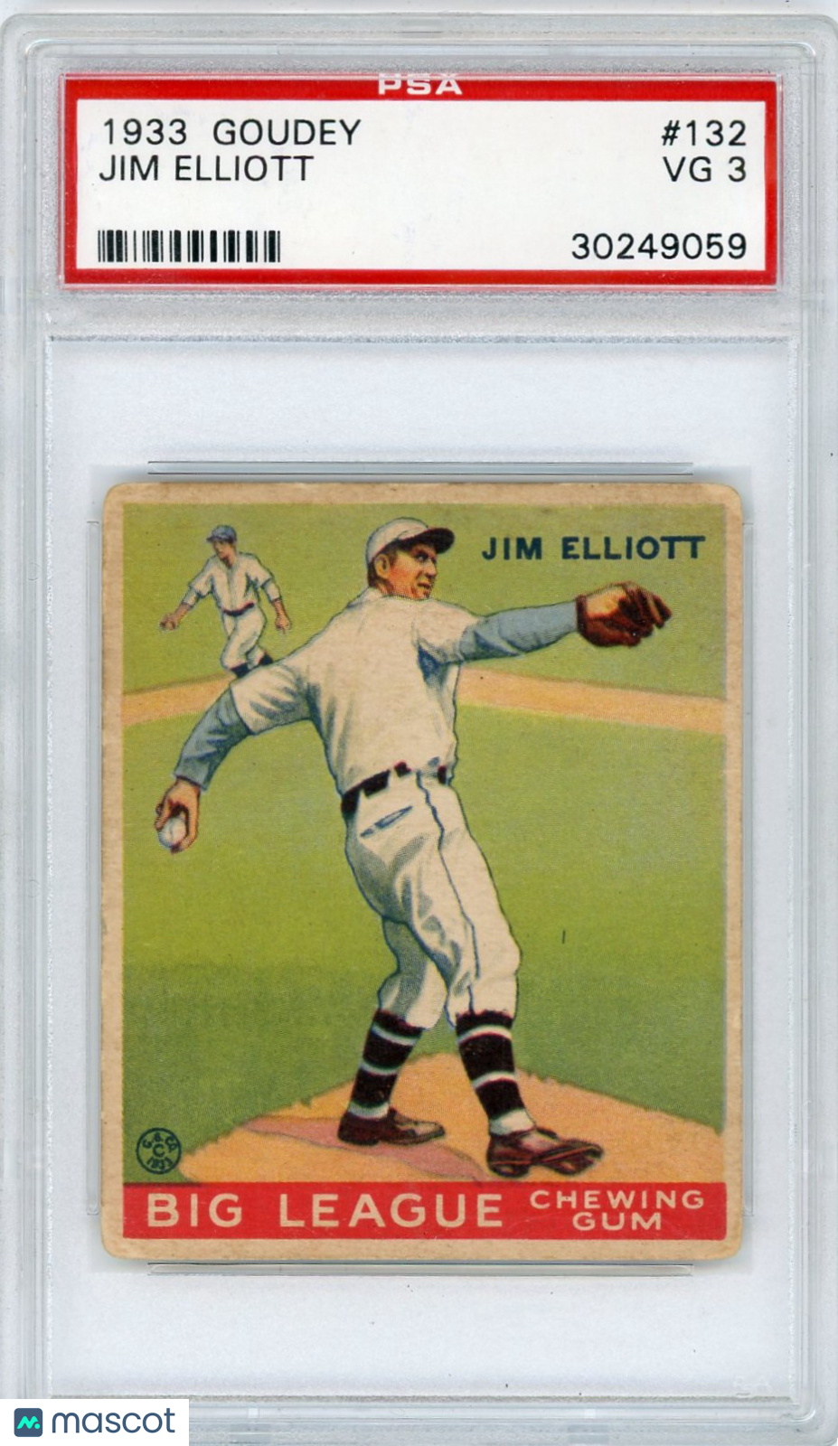 1933 Goudey Jim Elliott #132 PSA 3