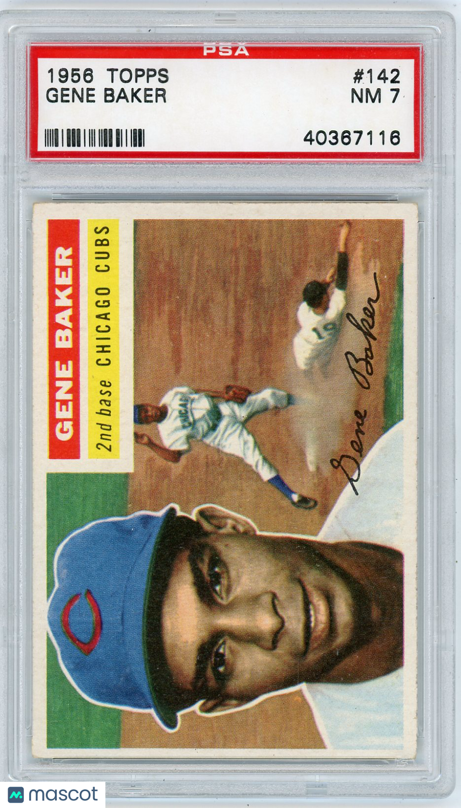 1956 Topps Gene Baker #142 Gray Back PSA 7