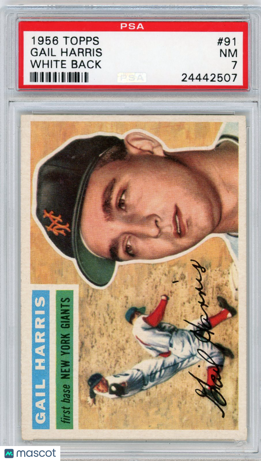 1956 Topps Gail Harris #91 White Back PSA 7