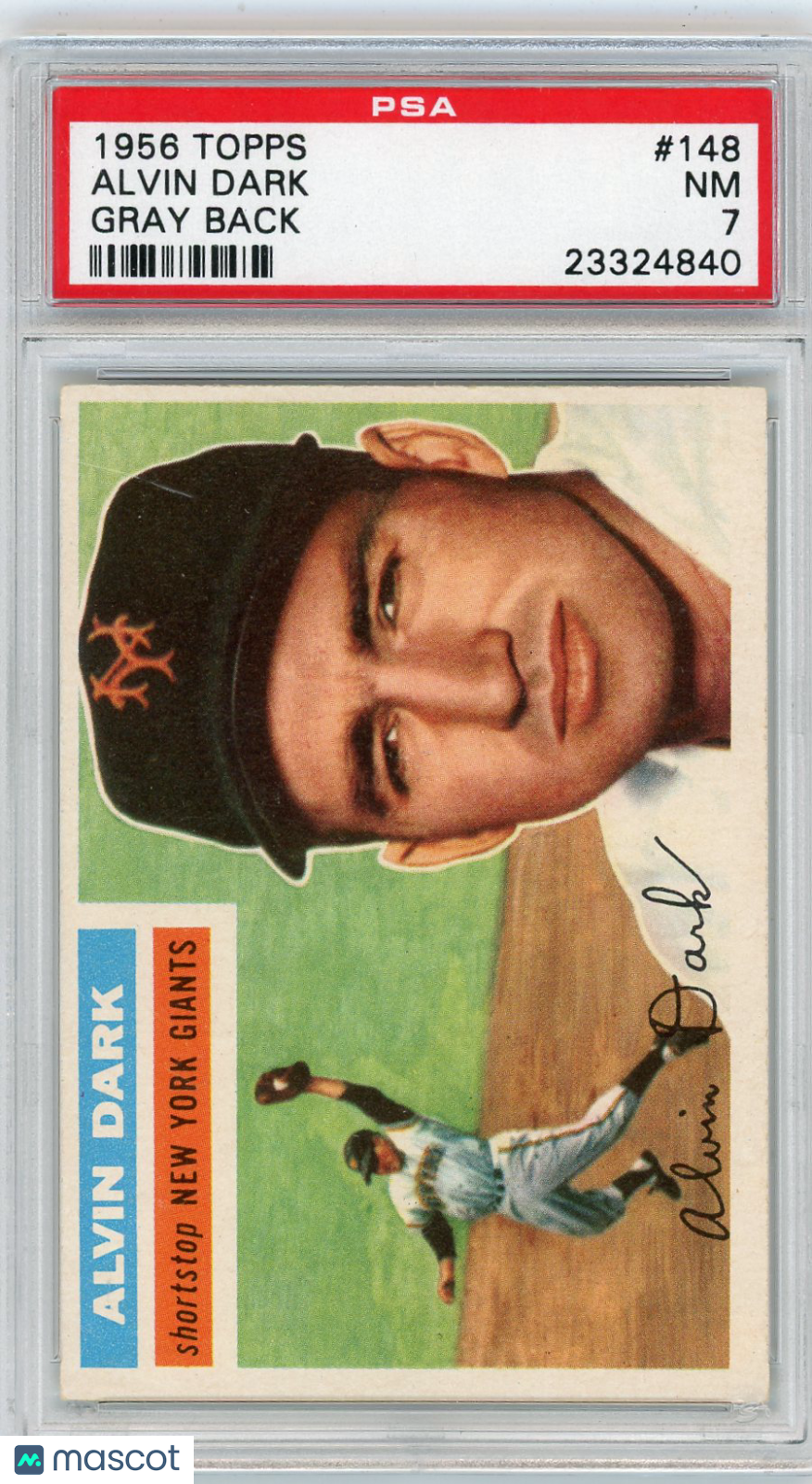 1956 Topps Alvin Dark #148 Gray Back PSA 7