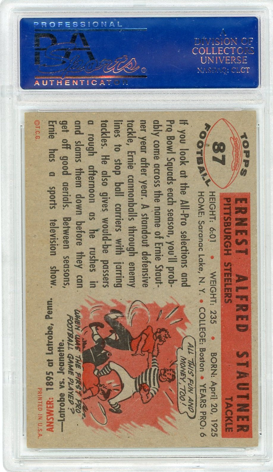 1956 Topps Ernie Stautner #87 PSA 8
