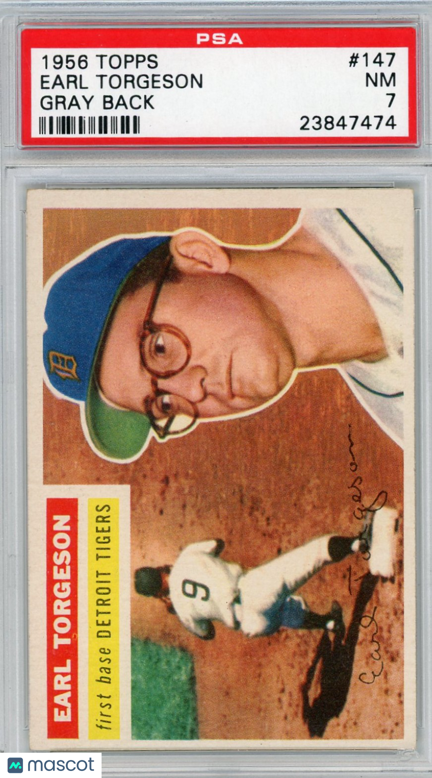 1956 Topps Earl Torgeson #147 Gray Back PSA 7