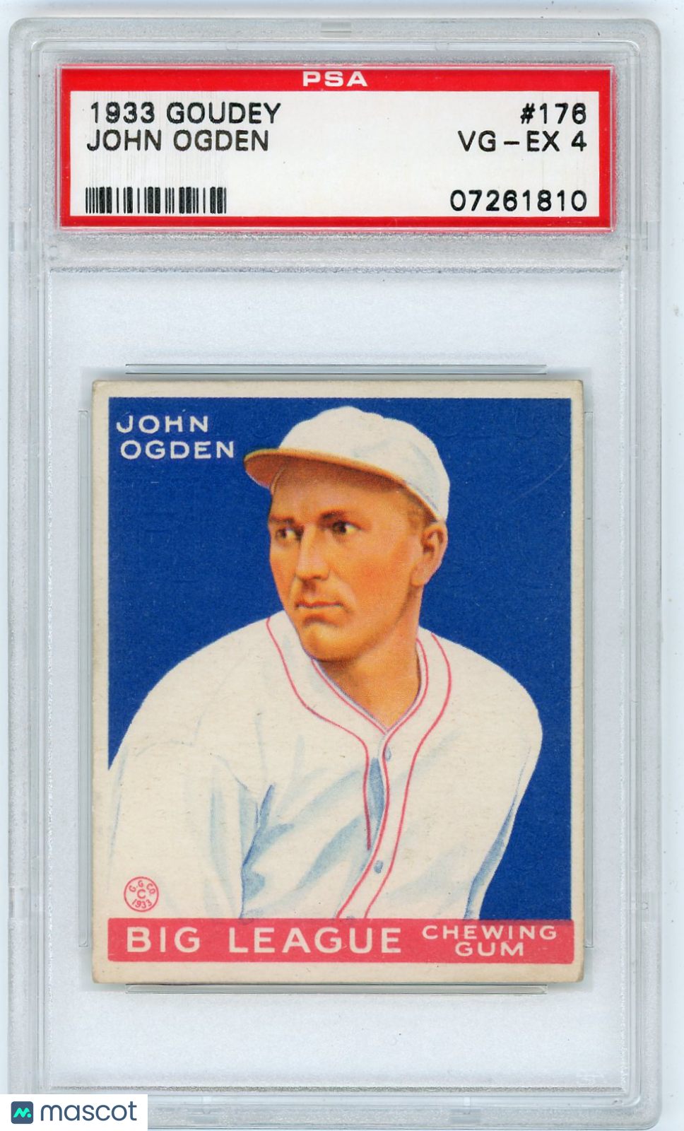 1933 Goudey John Ogden #176 PSA 4