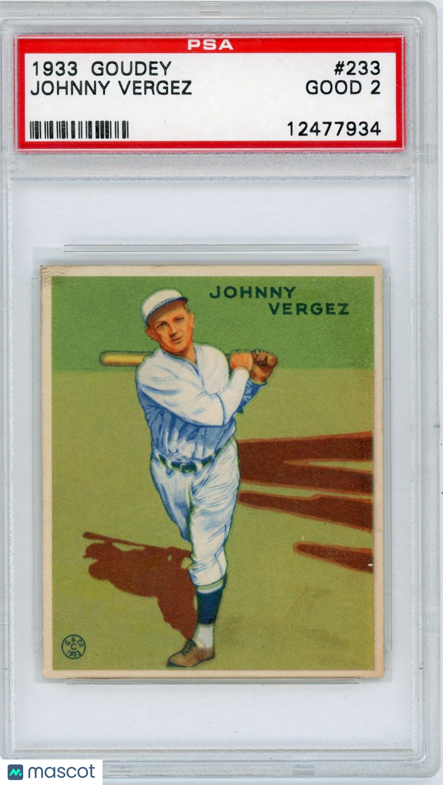 1933 Goudey Johnny Vergez #233 PSA 2