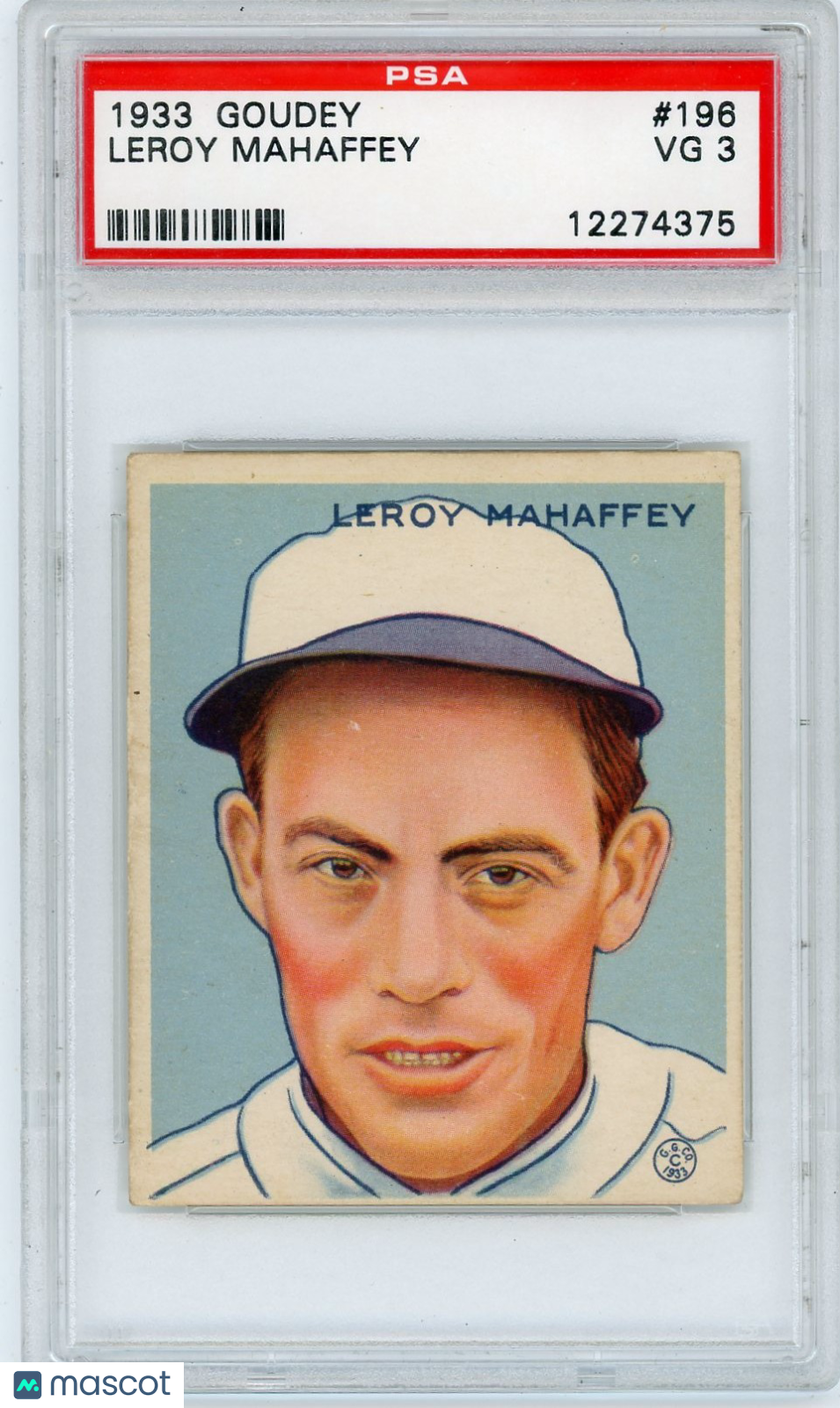 1933 Goudey Leroy Mahaffey #196 PSA 3
