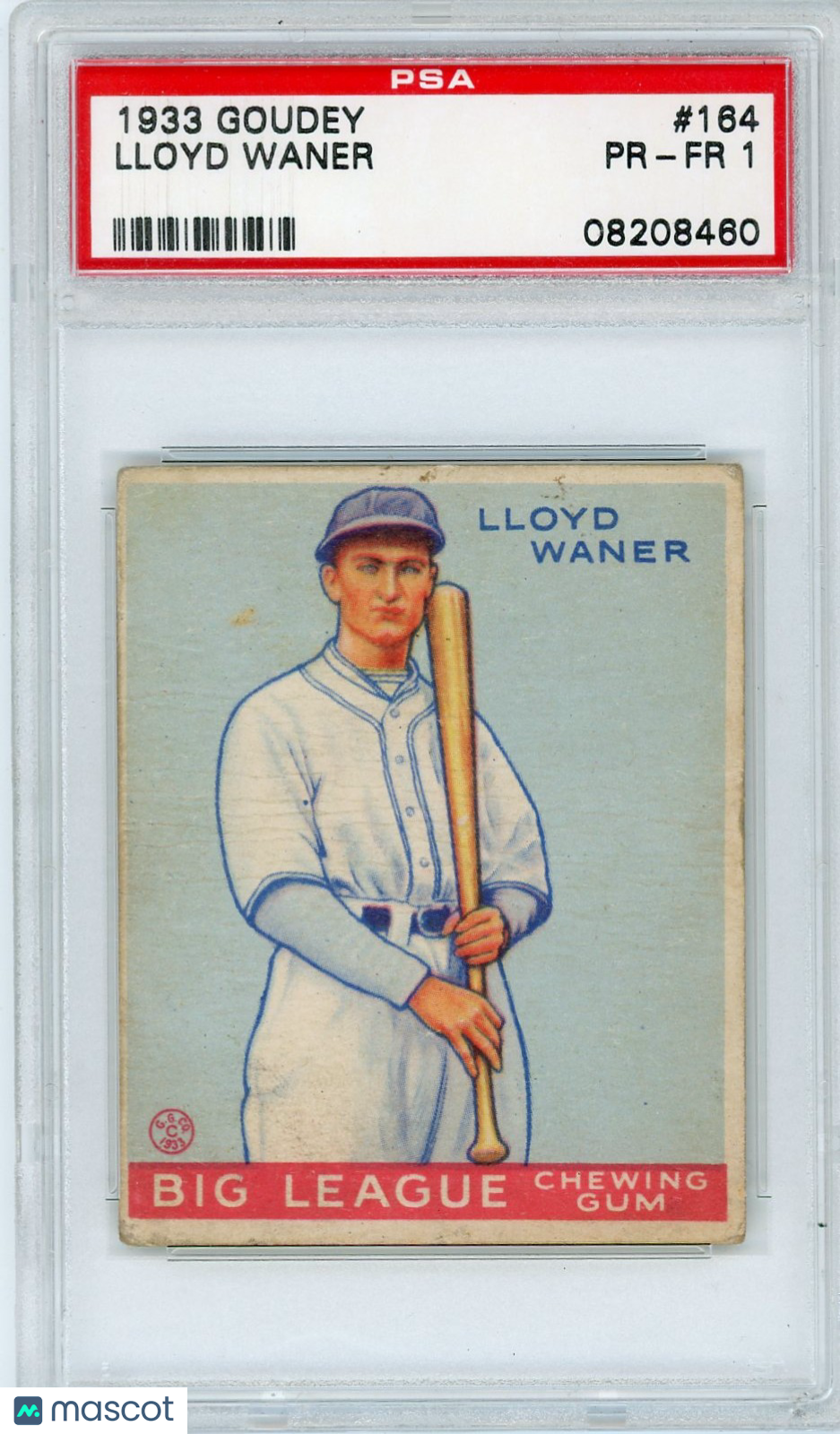 1933 Goudey Lloyd Waner #164 PSA 1