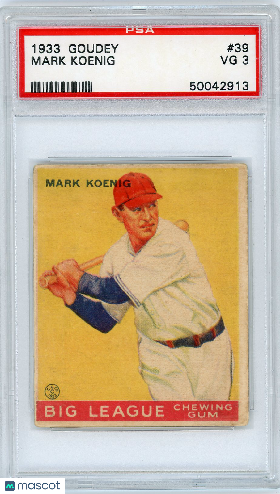 1933 Goudey Mark Koenig #39 PSA 3