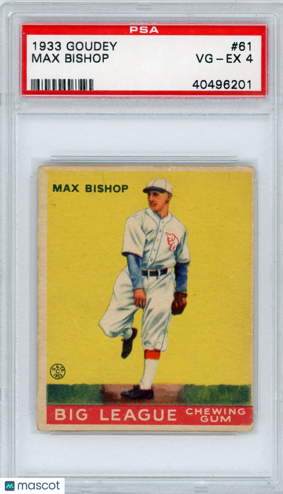 1933 Goudey Max Bishop #61 PSA 4