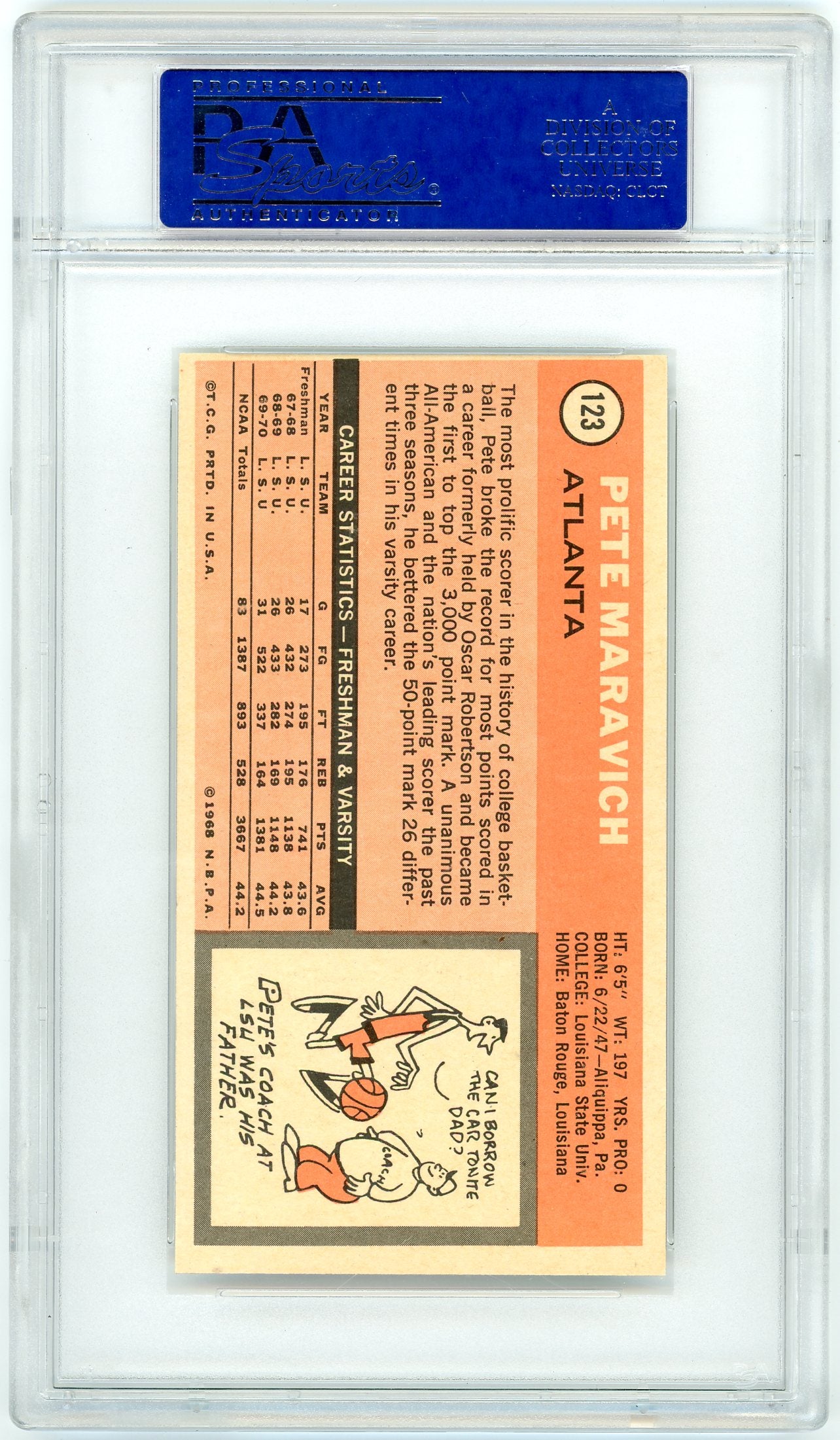 1970 Topps Pete Maravich #123 PSA 8