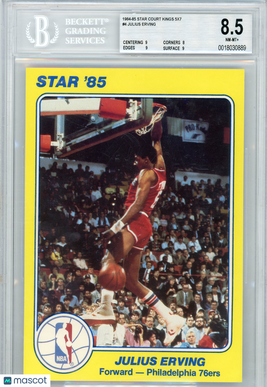 1984 Star Court Kings 5x7 Julius Erving #4 BGS 8.5