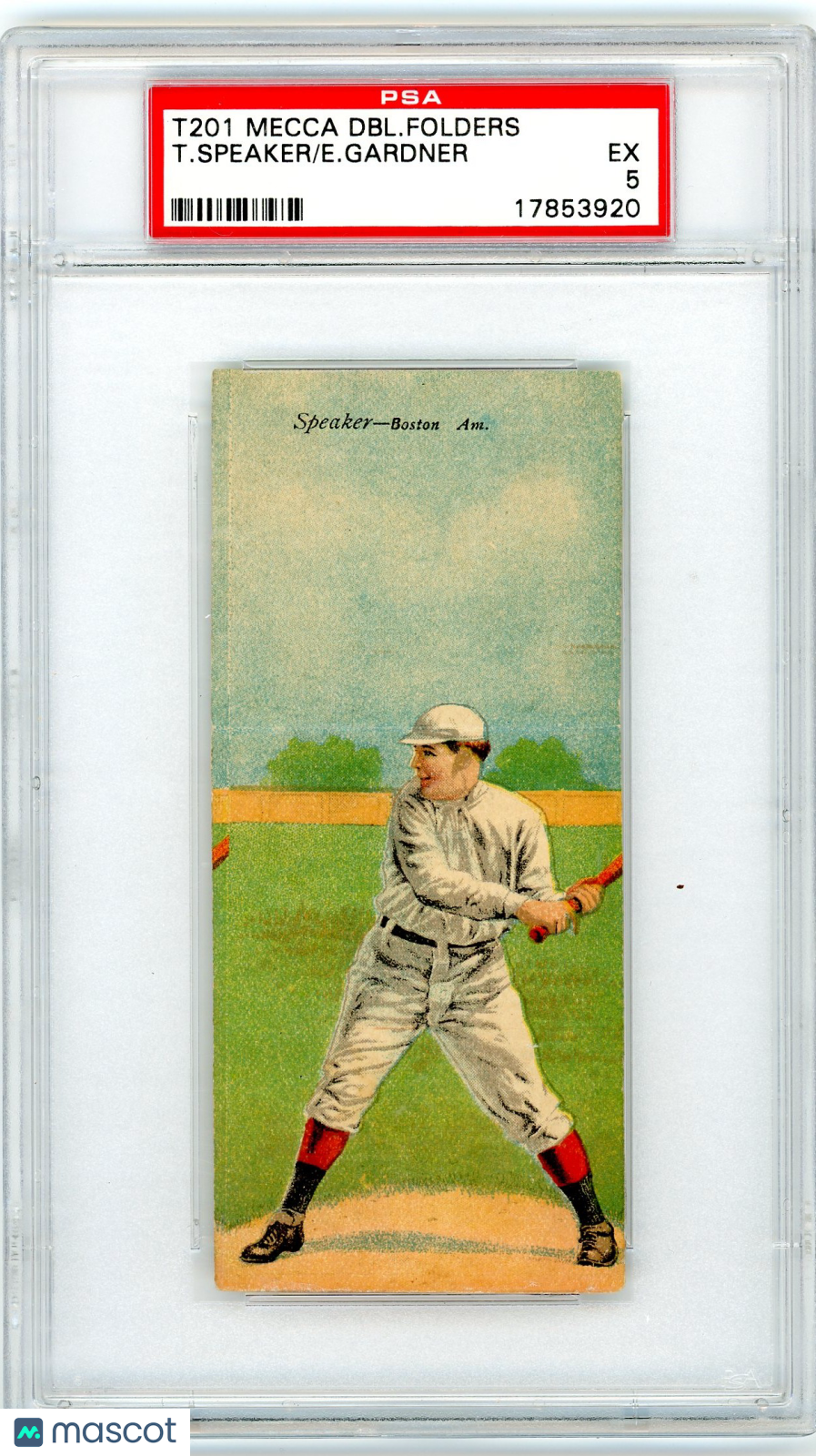 1911 T201 Mecca Double Folders E. Gardner T. Speaker PSA 5