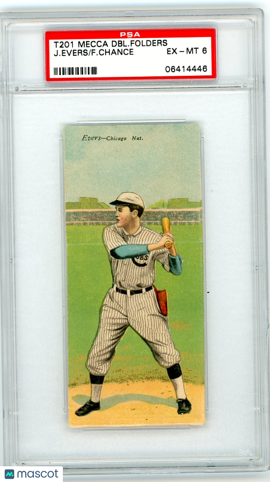 1911 T201 Mecca Double Folders F. Chance J. Evers PSA 6