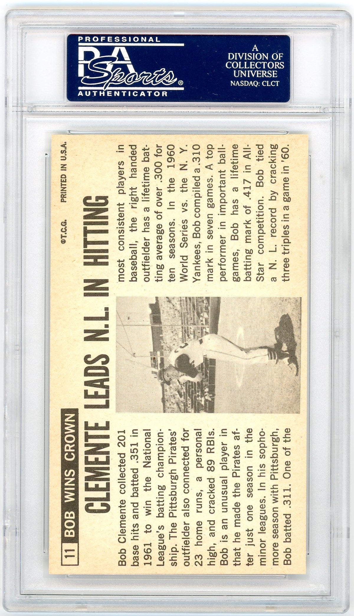 1964 Topps Giants Bob Clemente #11 PSA 7