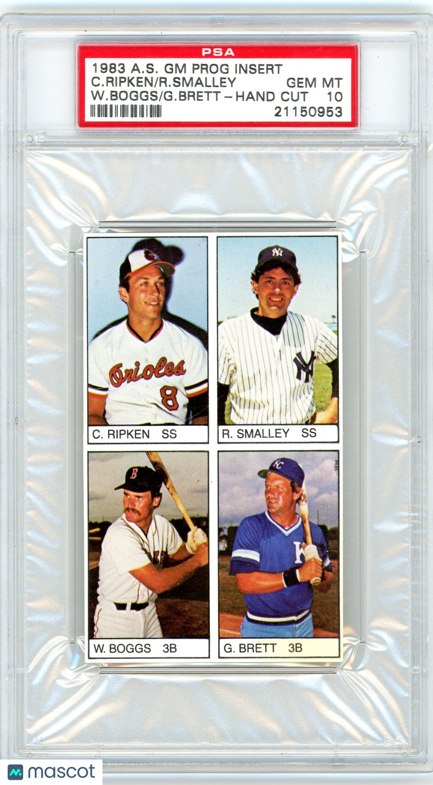 1983 All-Star Game Program Inserts-Hand Cut Smalley Ripken Boggs Brett PSA 10