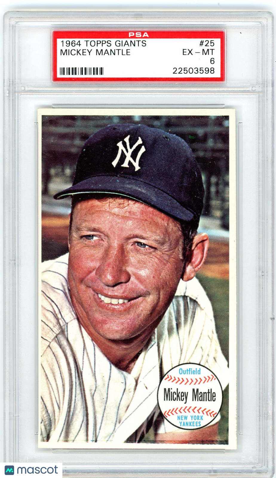 1964 Topps Giants Mickey Mantle #25 PSA 6