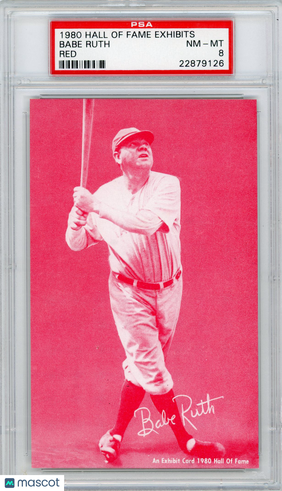 1980 Hall Of Fame Exhibits Babe Ruth Red PSA 8