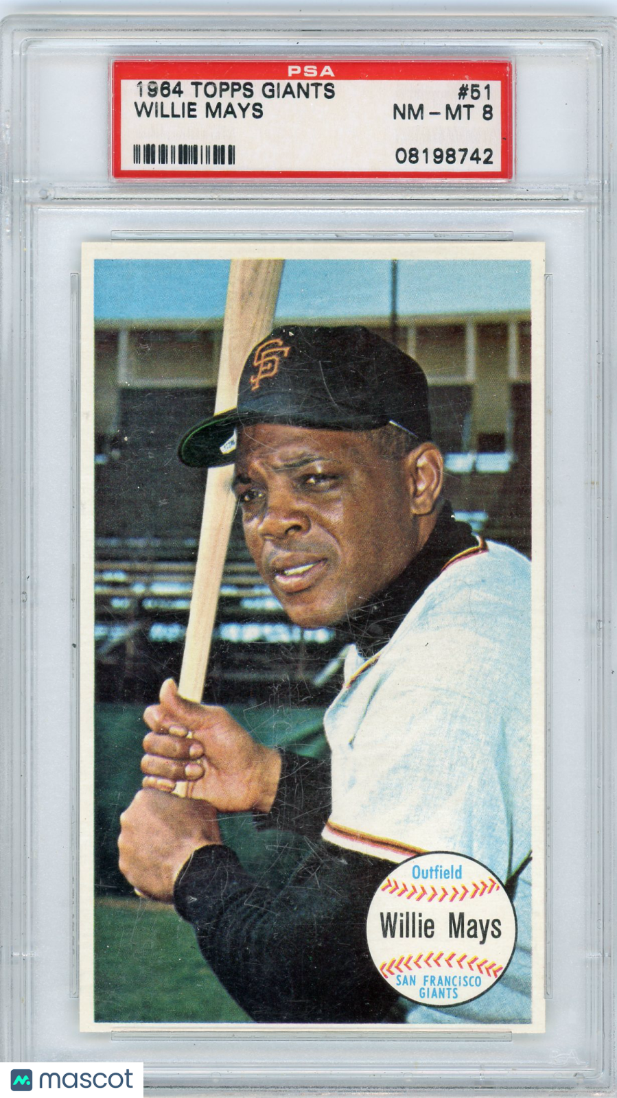 1964 Topps Giants Willie Mays #51 PSA 8