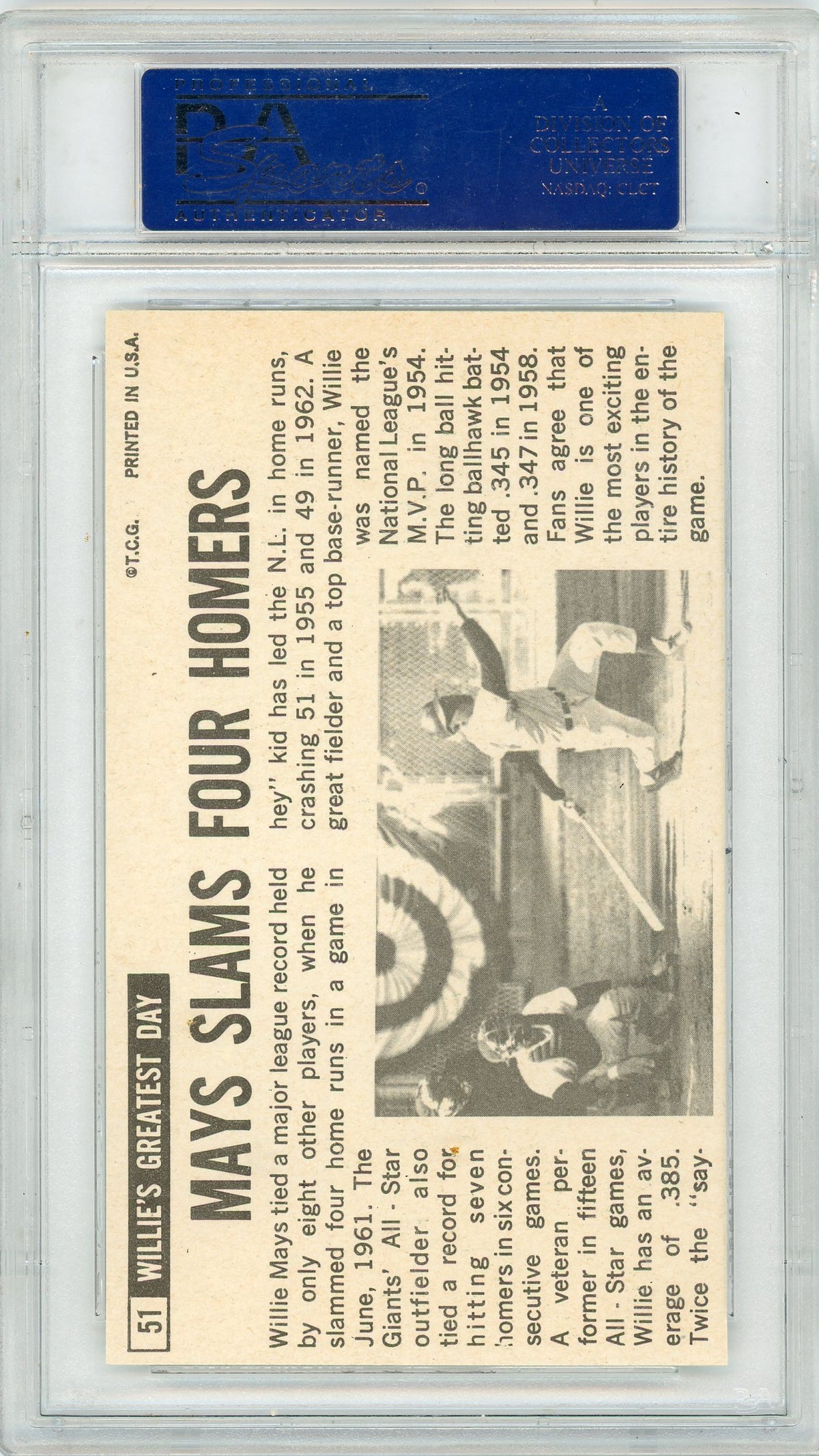 1964 Topps Giants Willie Mays #51 PSA 8
