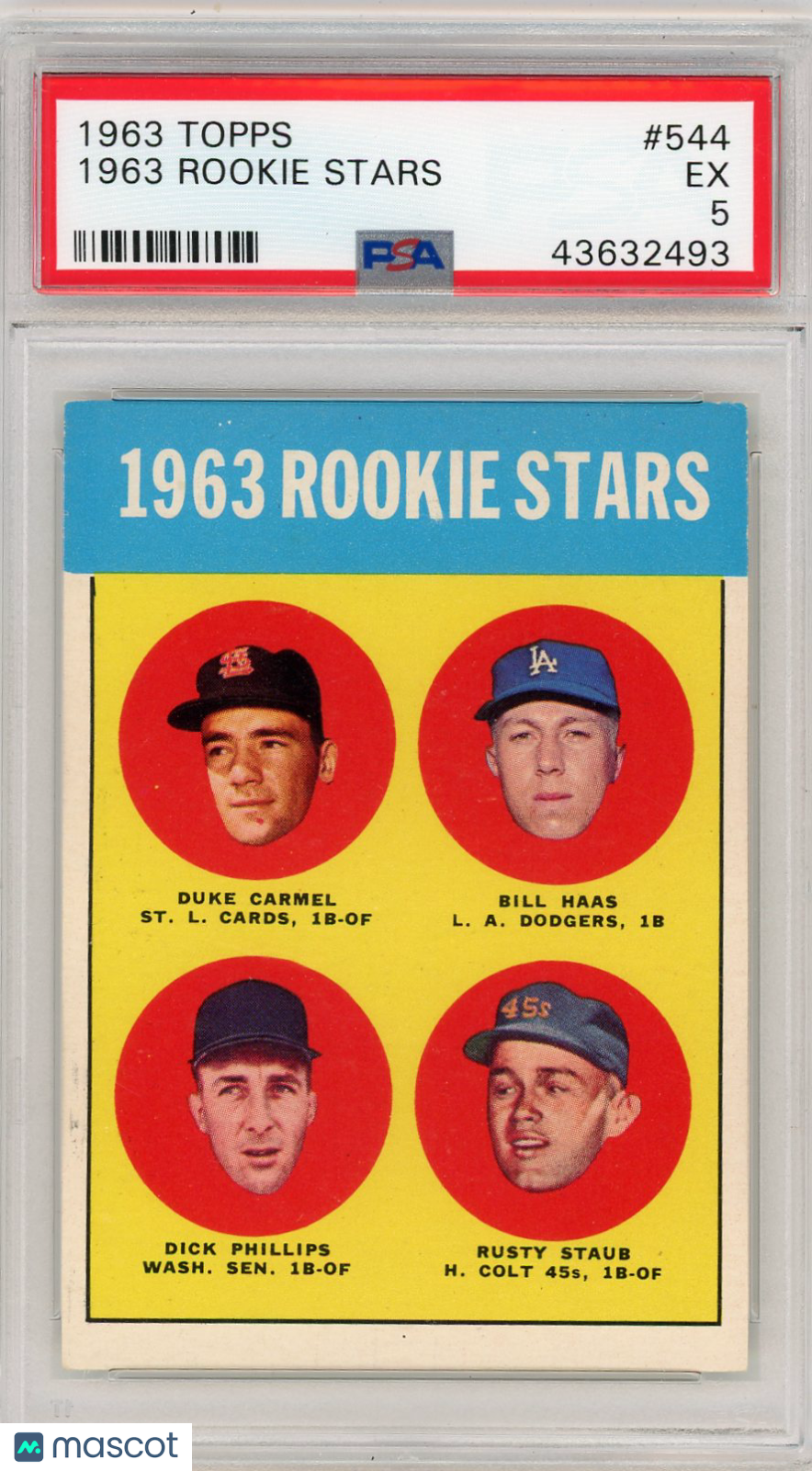1963 Topps 1963 Rookie Stars #544 PSA 5