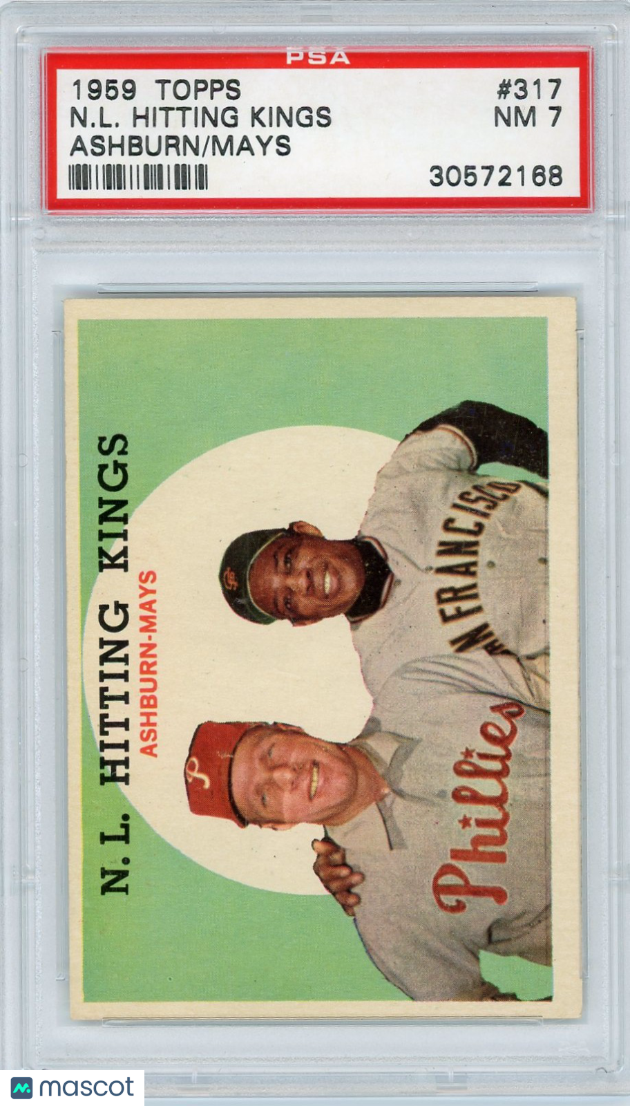 1959 Topps N. L. Hitting Kings #317 Ashburn Mays PSA 7