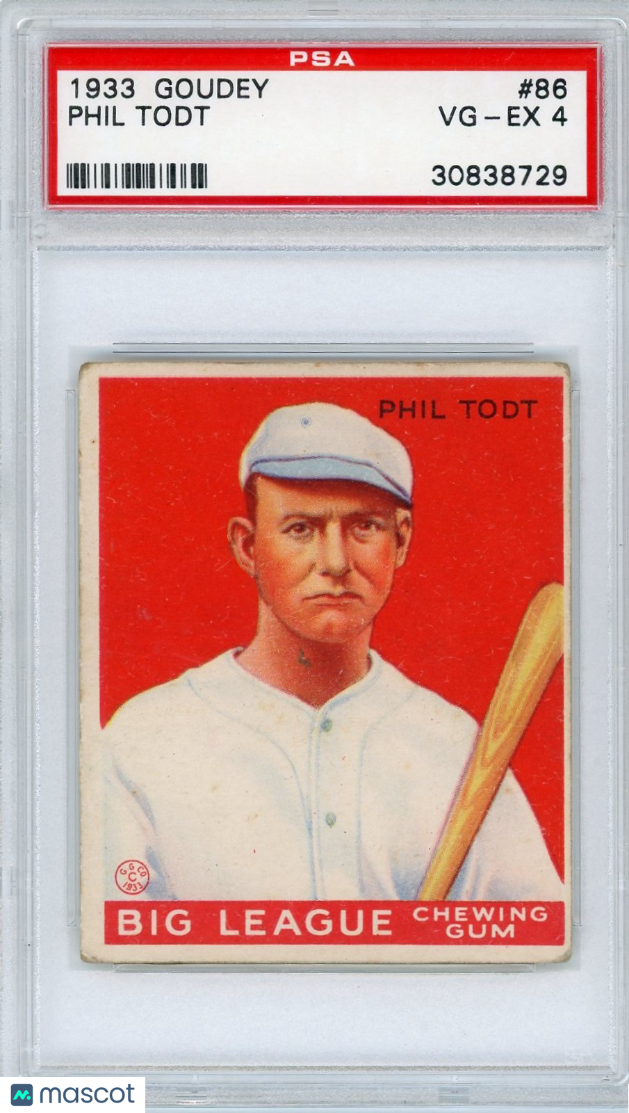1933 Goudey Phil Todt #86 PSA 4