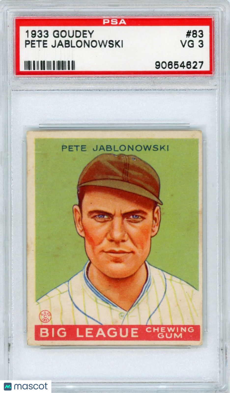 1933 Goudey Pete Jablonowski #83 PSA 3