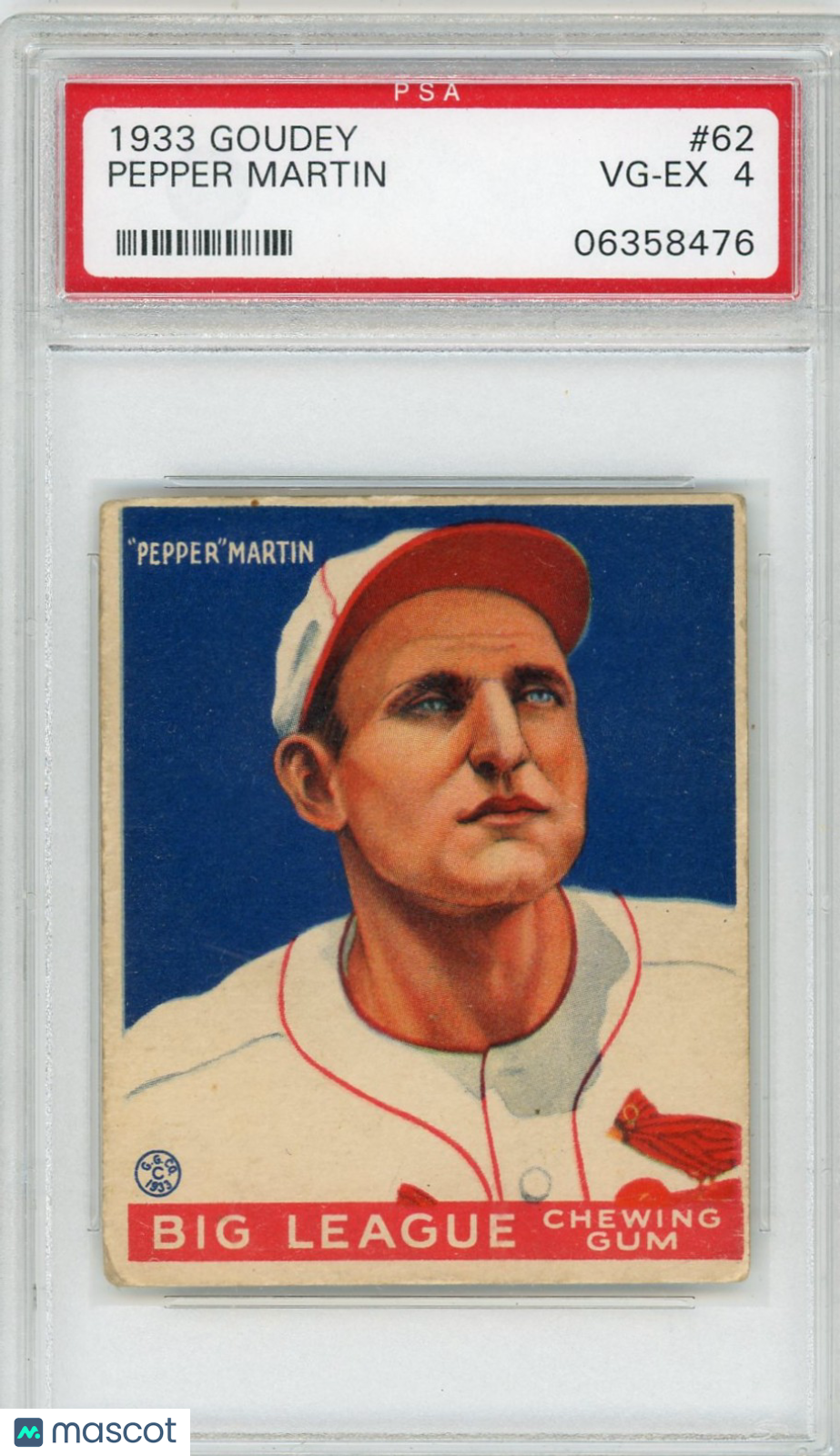 1933 Goudey Pepper Martin #62 PSA 4