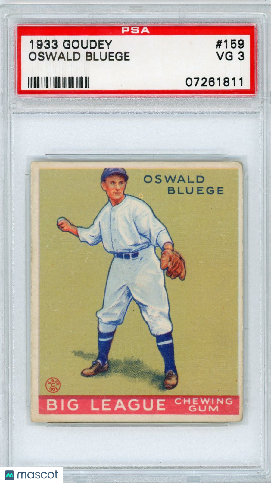 1933 Goudey Oswald Bluege #159 PSA 3