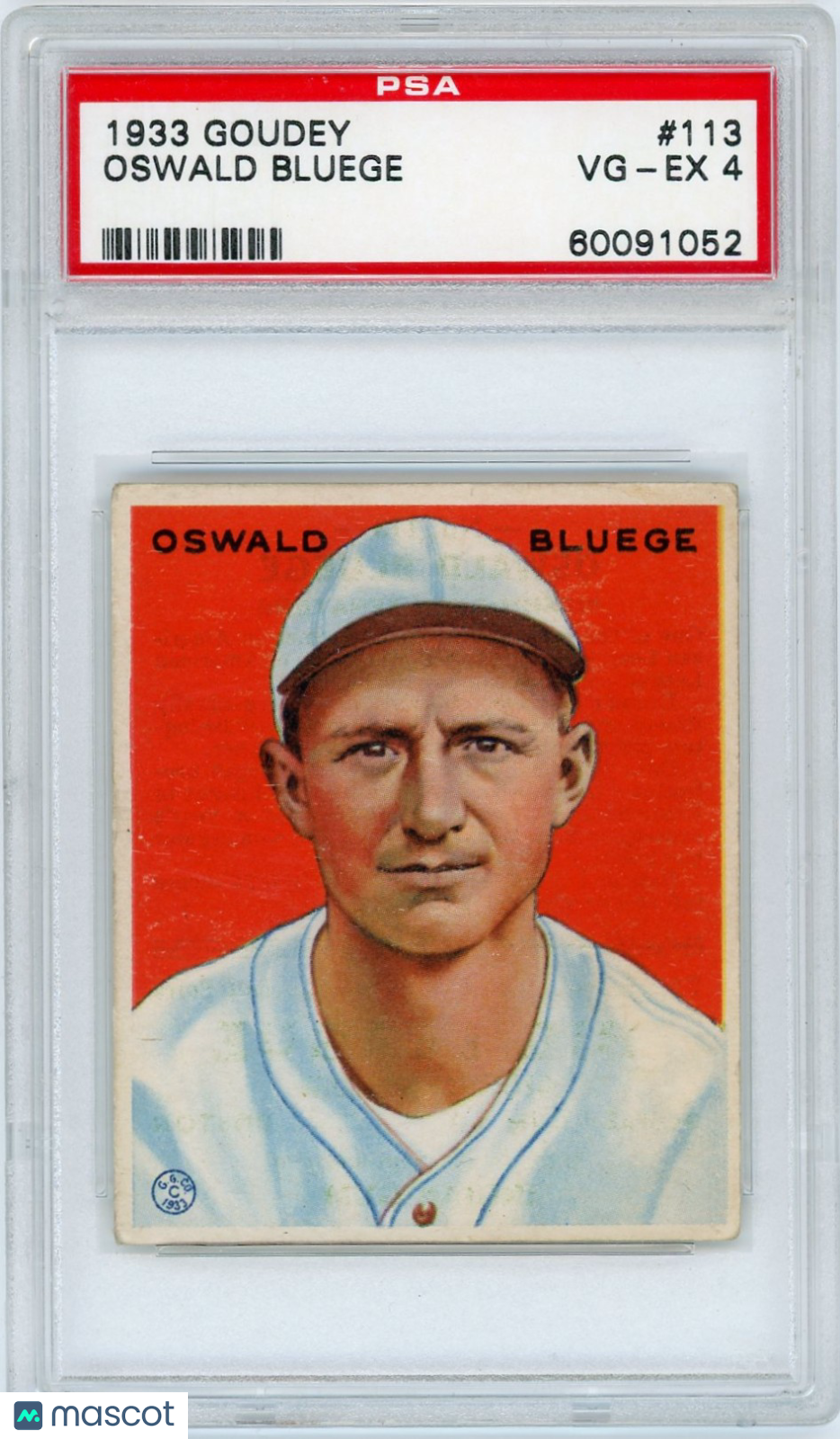 1933 Goudey Oswald Bluege #113 PSA 4