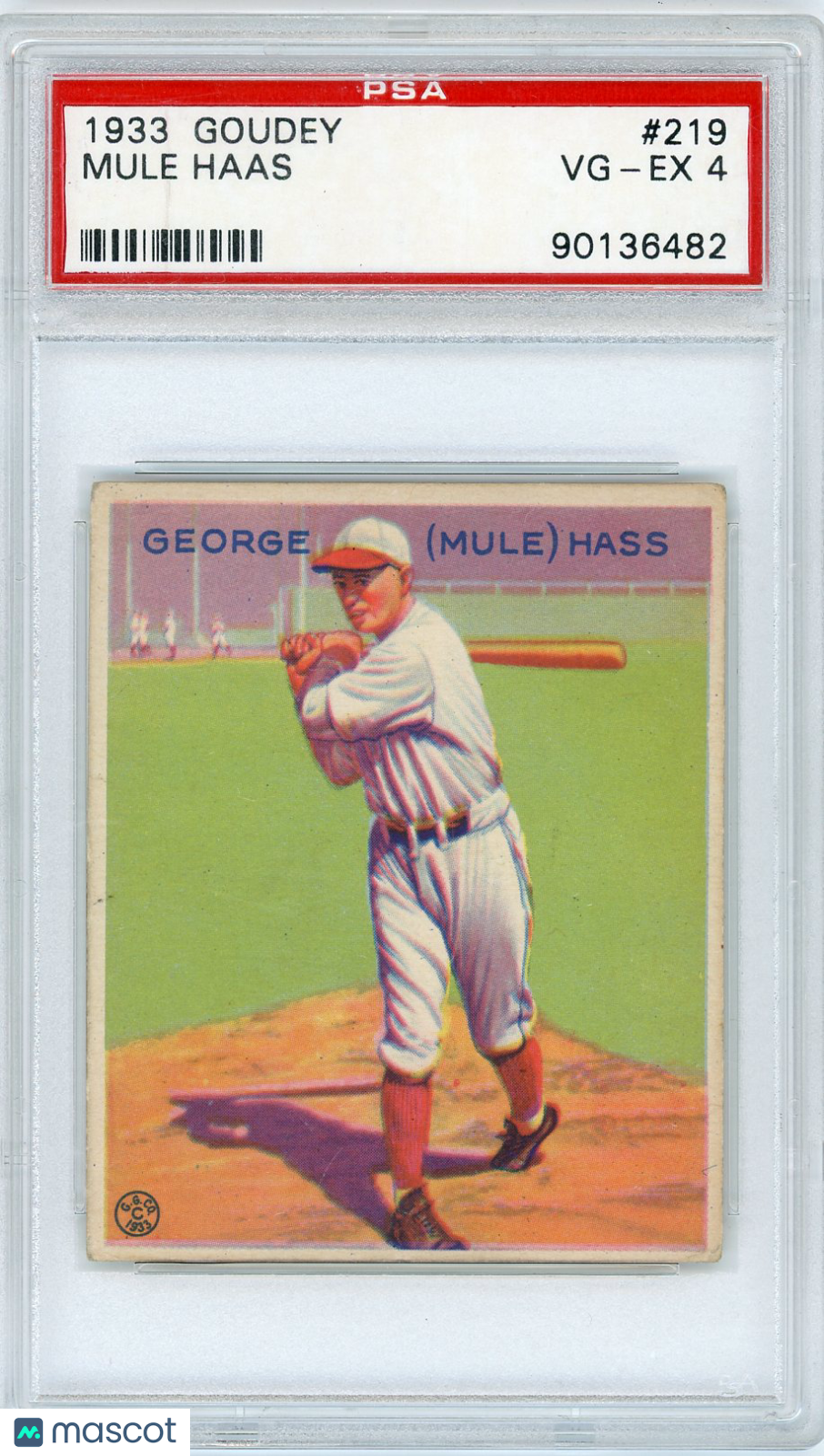 1933 Goudey Mule Haas #219 PSA 4