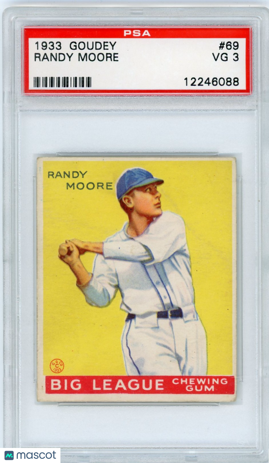 1933 Goudey Randy Moore #69 PSA 3
