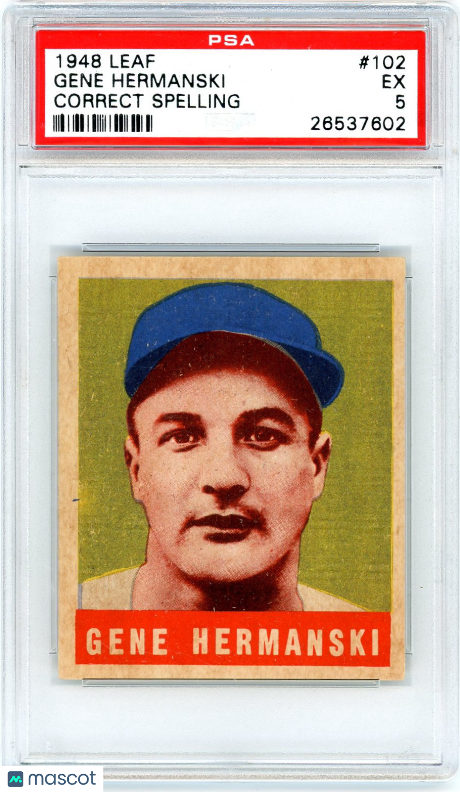 1948 Leaf Gene Hermanski #102 Correct Spelling PSA 5